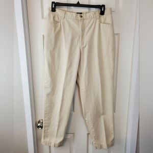 Lee Casuals Neutral Flat Front Slacks